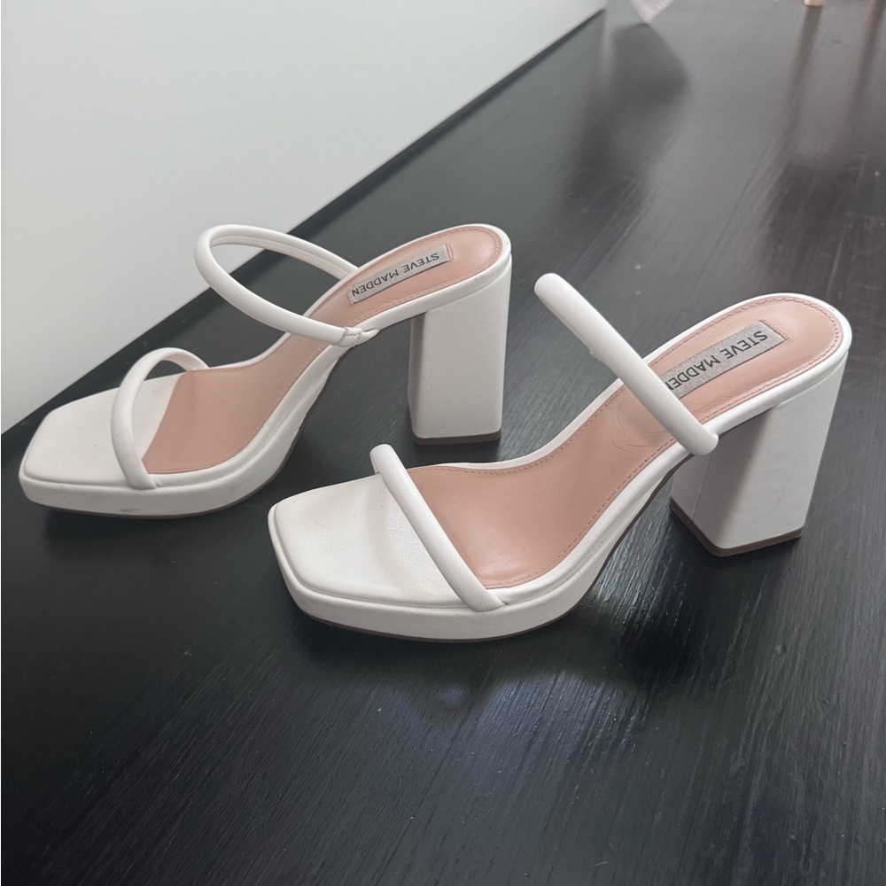 Steve Madden white heels
